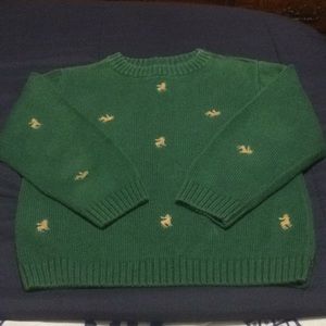 Boys J. Khaki embroidered moose sweater